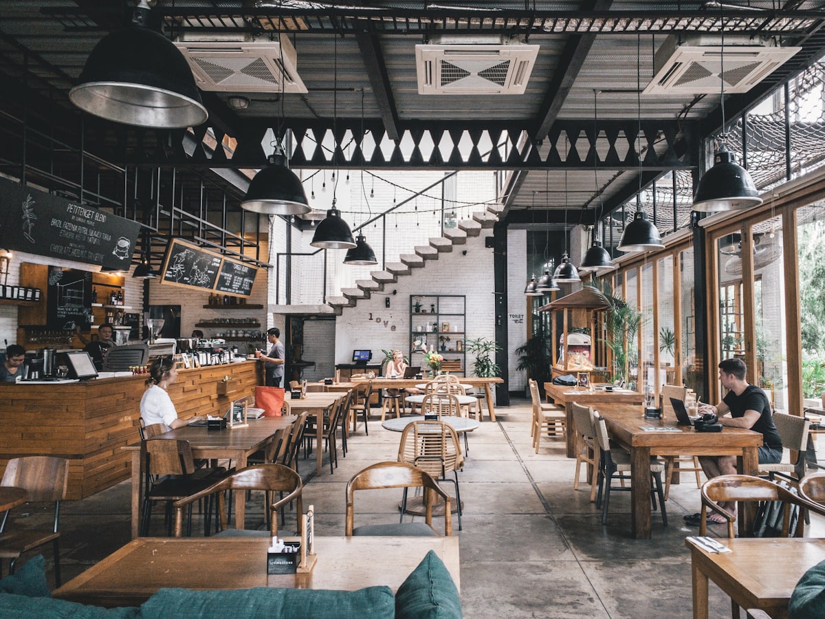 Warm restaurant interior