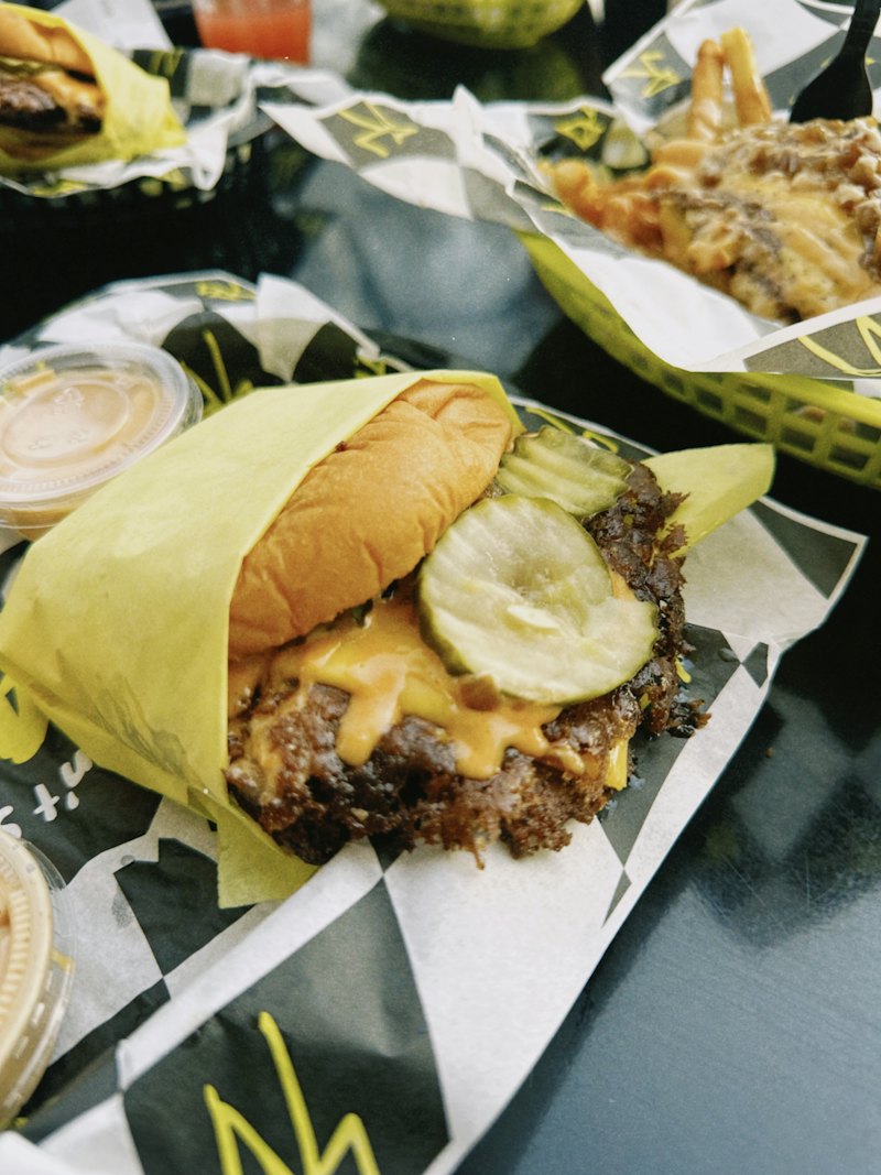 Smash burgers on the griddle
